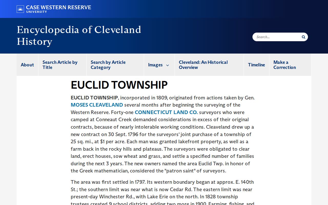 South Euclid city directory research in the former Euclid Township context