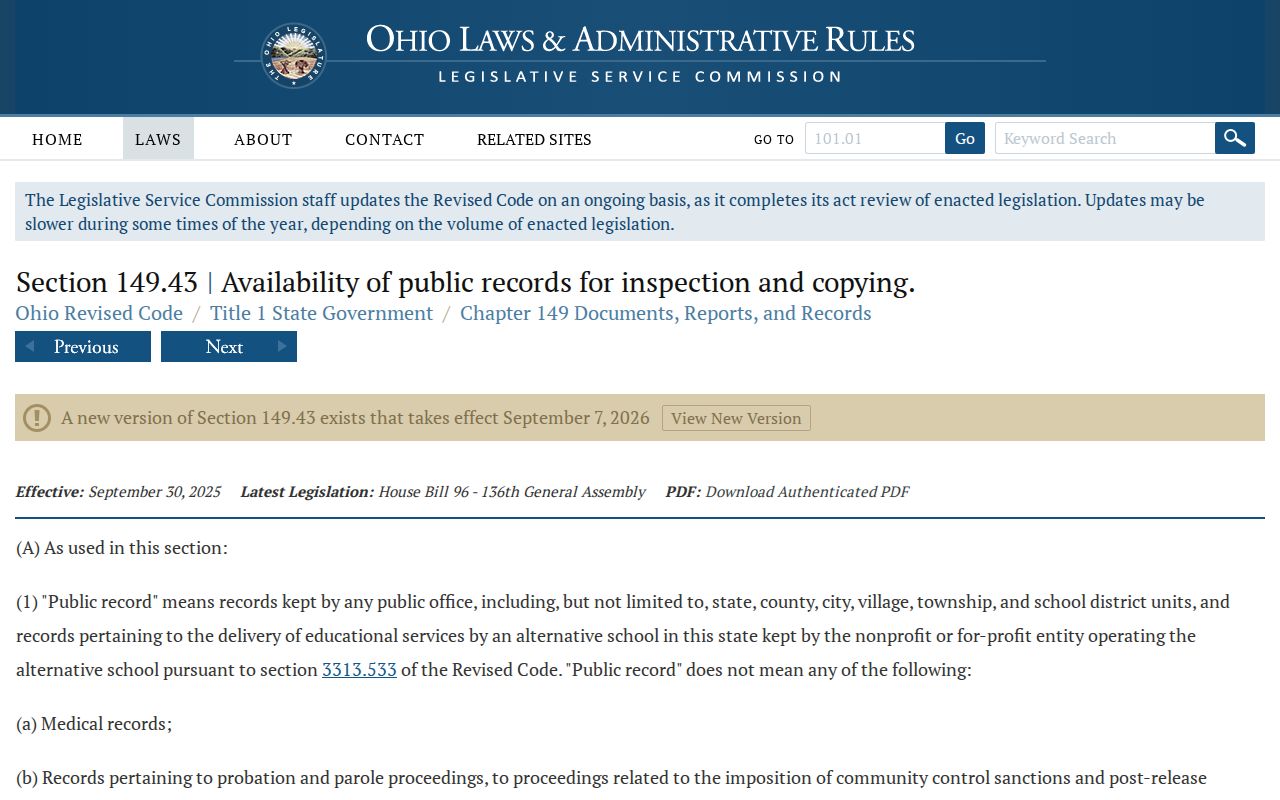 South Euclid residents directory Ohio Public Records Act source