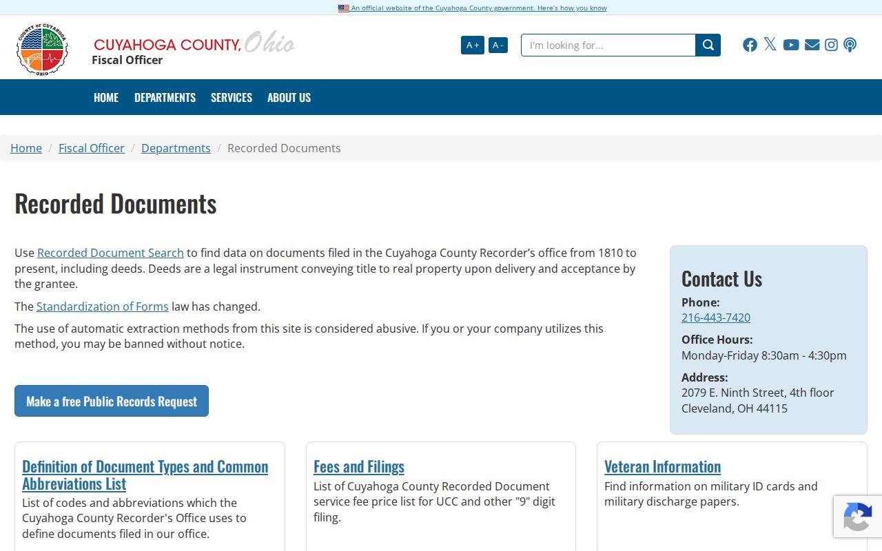 South Euclid previous residents recorded documents department