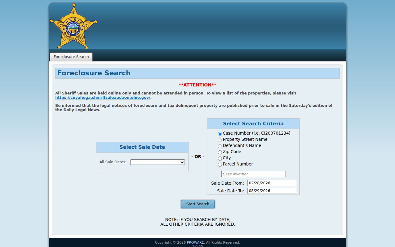 South Euclid resident lookup with Cuyahoga court property foreclosure search