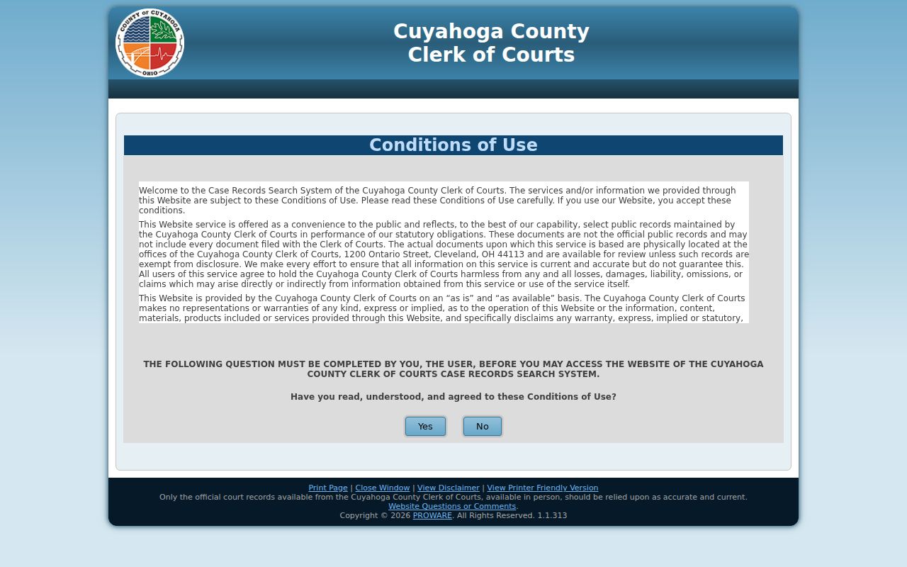 South Euclid resident lookup through Cuyahoga Common Pleas case records